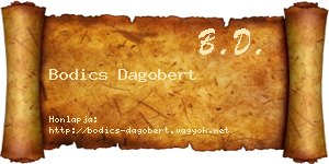 Bodics Dagobert névjegykártya